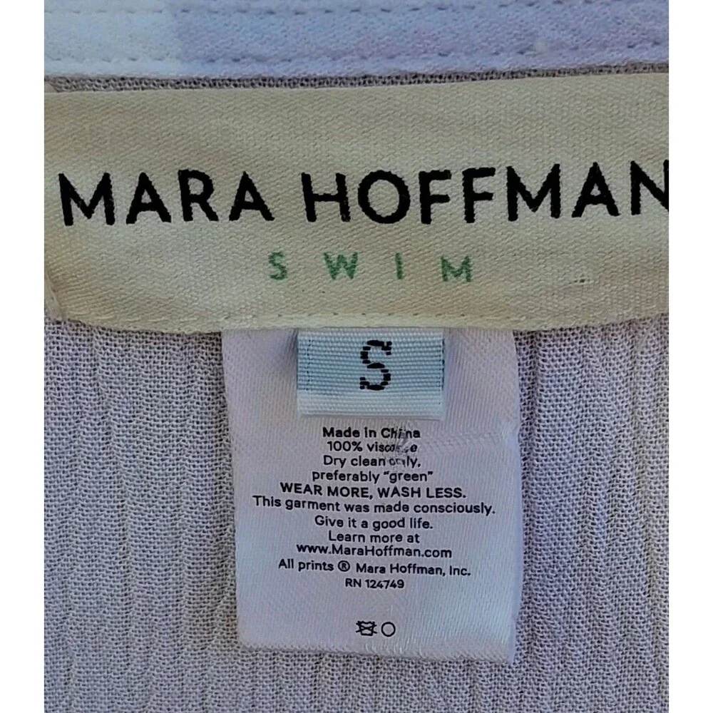 Mara Hoffman Swim Majorca Print Tie Front Crop Top Small Resort Beach Cover Up